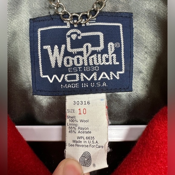 Woolrich Pea Coat Jacket Womens 10 Large Red Thick Wool VTG USA Classic - Picture 2 of 8